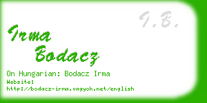 irma bodacz business card